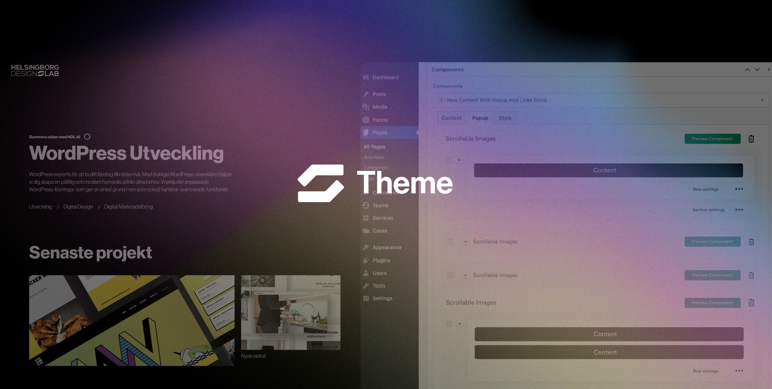 HDL Theme boilerplate theme, Page builder för WordPress